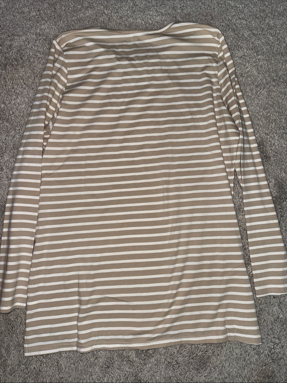 Marleylilly Striped Tunic Top Beige & White cozy flannel cottagecore casual XL - Picture 7 of 7